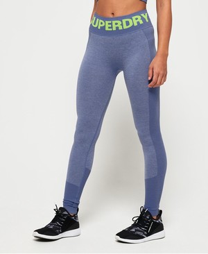 Superdry Active Seamless Leggings Női Sportruházat Kék | KDOWP1935